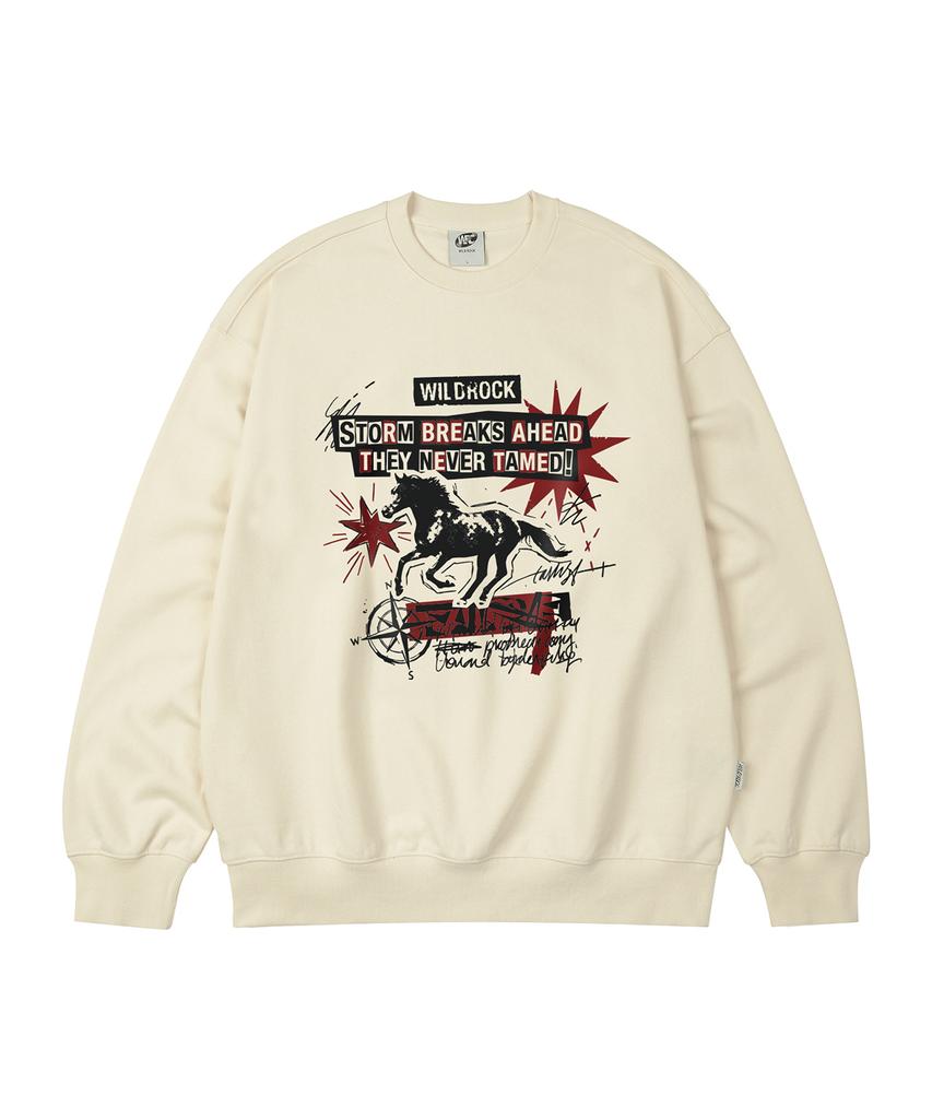 WILDROCK Storm Horse Oversized Sweatshirt_9 Col (B Type)