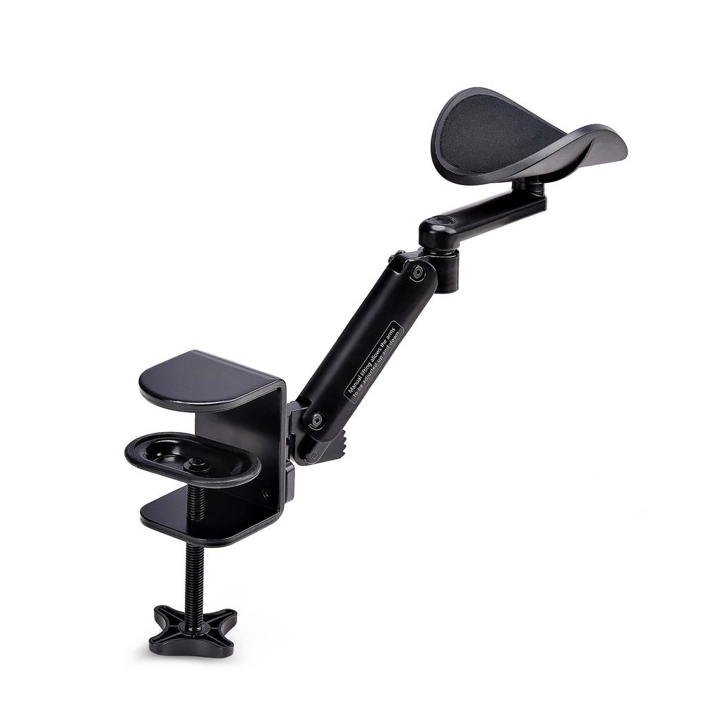 Armrest Clamp Type Height Adjustment 360 Degree Rotation Weight Capacity 5kg Reduces Strain on Shoulders and Elbows Black Work Desk Attached Armrest