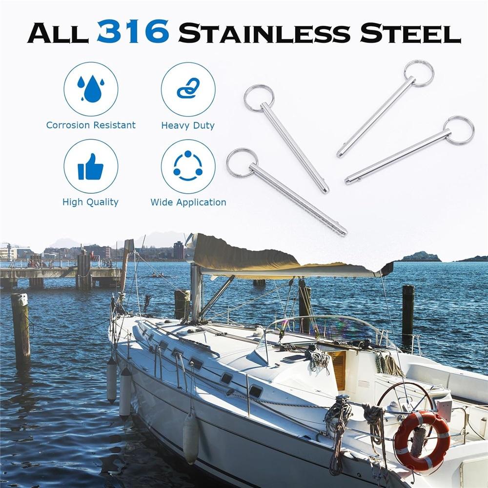 316 Stainless Steel Quick Release Pin, Bimini Top Pin, Marine Hardware, 4-piece Set.