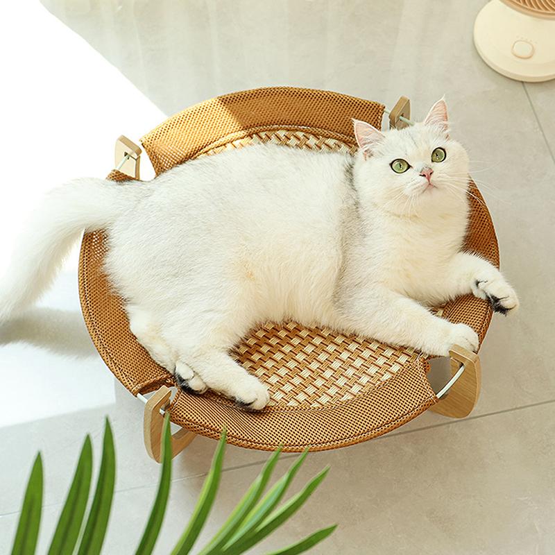 Summer Cooling Cat Bed Cool Mat Sofa Cat Scratch Wear-Resistant Cat Nest Rattan Lounge Chair Cat House Pet Sleeping Bed