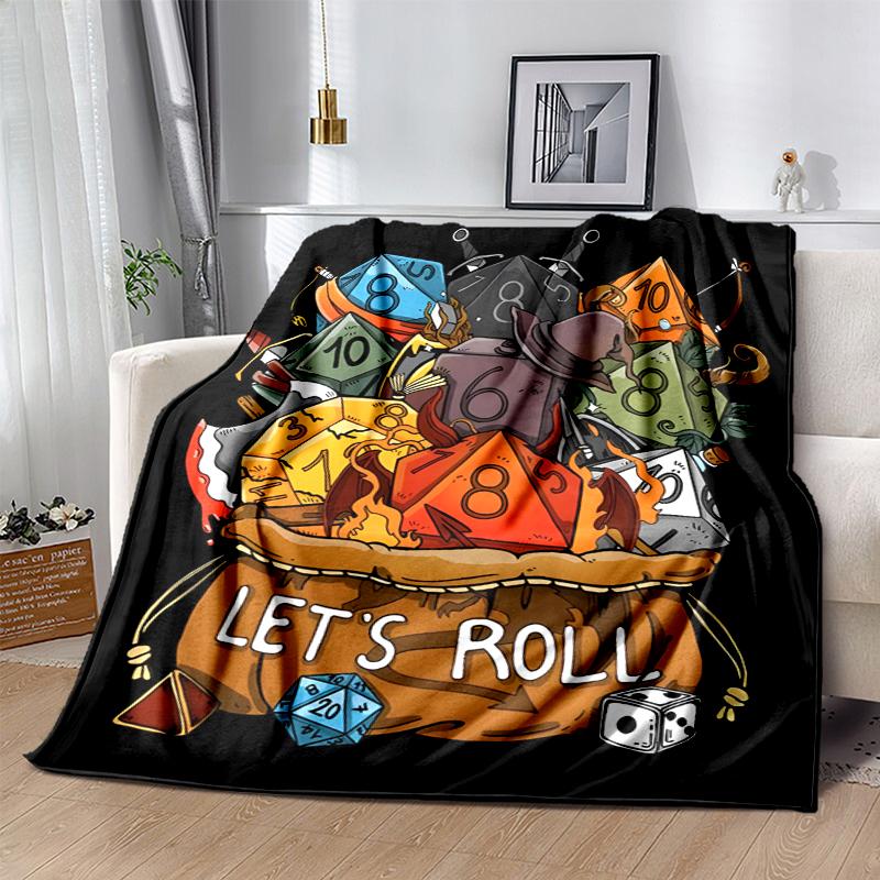 Dungeon Master Flannel Blanket Soft Warm All-Season Throw, Design for Camping, Car Travel, Hiking Sofa, Bed, Office Perfect Gift for Parties