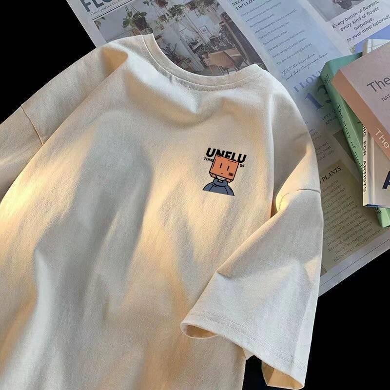 Mens Original Classic Street Plus Size Student Casual Unisex Tshirt American Retro Youth Fashion Round Neck Short Sleeved Top