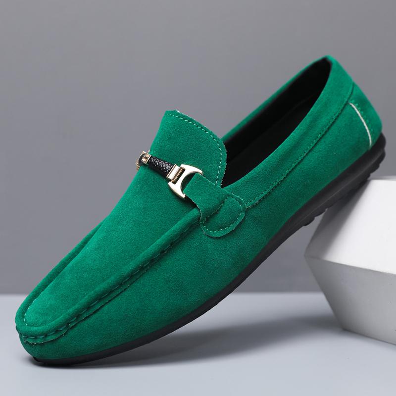 

Модные мужские повседневные туфли без застежек, роскошные брендовые мужские мокасины, мягкие, удобные, мужские туфли для вождения, легкие мужские туфли, мокасины 11 зелёный