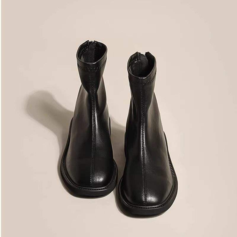 Short boots for women 2026 new autumn short boots slim Chelsea boots with fleece women's short boots