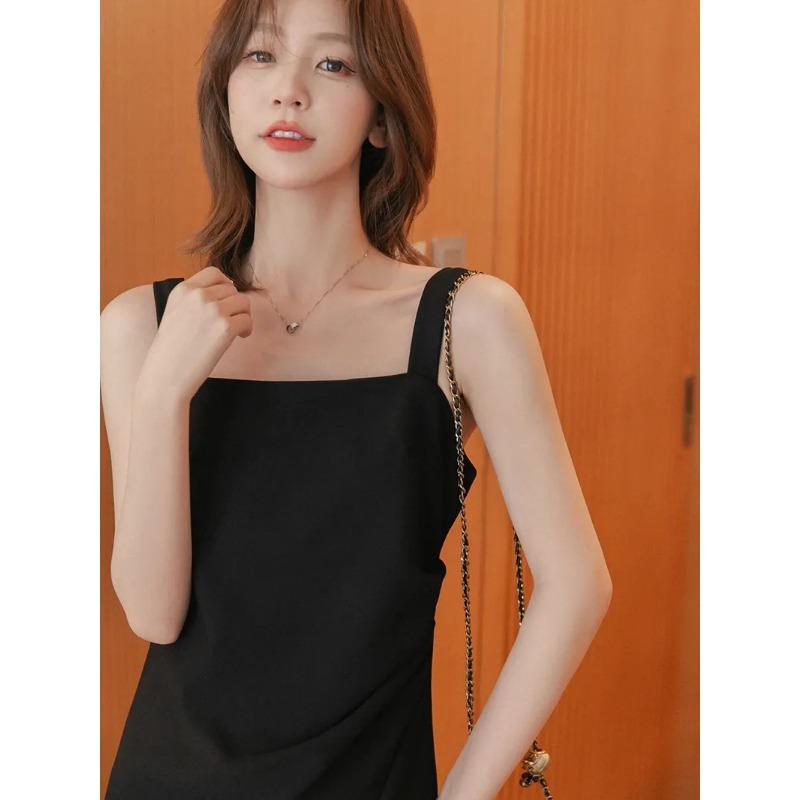 Womens Square Neck Sleeveless A Line Midi Dress