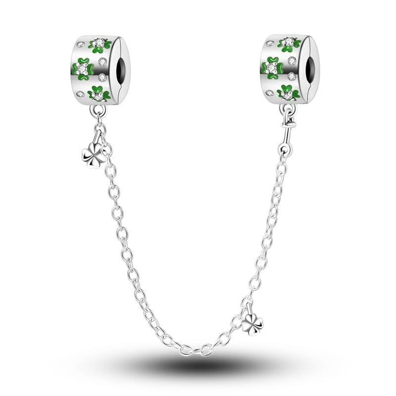 Classic Safety Chain Copper Butterfly Inlaid Zirconium Charms Beads Fit Original Bangle Bracelet Diy Jewelry Gift