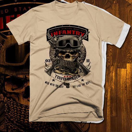infantry T-shirt grunt military combat veteran warrior new cotton tee 2XL