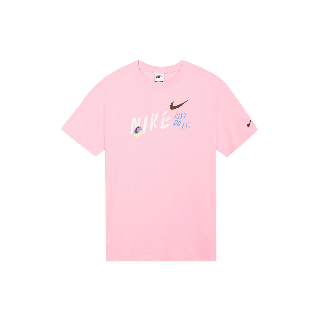 New Nike Sportswear Drop Shoulder Sleeve T Shirt Women's Medium Soft Pink FJ7714-690