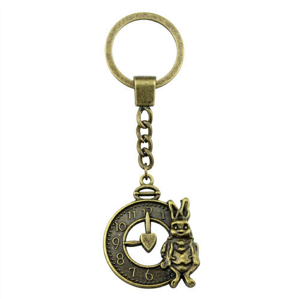 Cat Dog Rabbit Cute Pets Trio Antique Bronze Metal Keychain Best Seller Gift for Animal Lovers