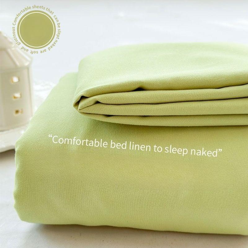 Minimalist Solid Color Brushed Warm Bed Sheet For Single Double Student Dormitory Bed