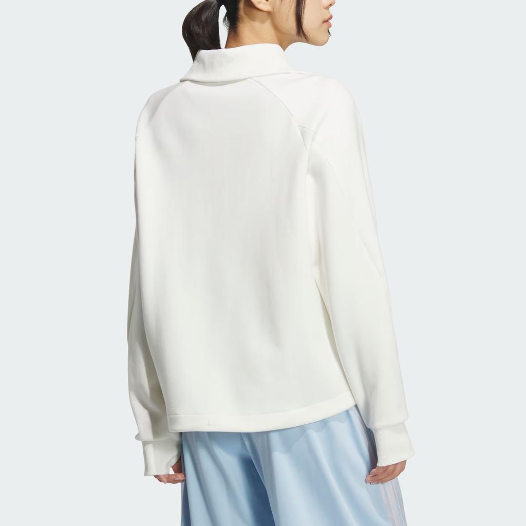 Adidas Soft Lux Loose Fit Pullover Sports Solid Color Long Sleeve Sweatshirt Women sweatshirt KF2544