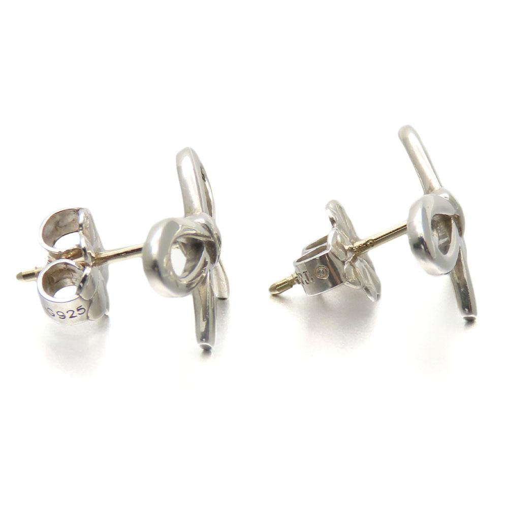 Used TIFFANY&Co. Pierce Ribbon Bow Silver925 1.4g Silver Accessories