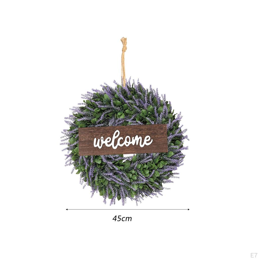 18 Inch Simulated Front Door Wreath, Handmade Realistic And Versatile Welcome Sign