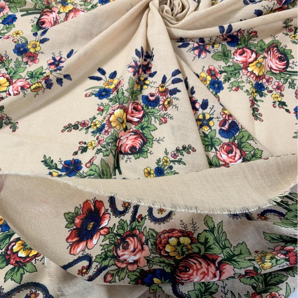 130*130cm Breathable Thin Printed Russian Square Scarf