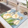 Natural Diatomite Dish Drying Mat with Fast Absorption, Heat Resistant & Non-Slip Pad for Sink Countertop - 30x40cm To 50x80cm Floral Design
