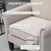 Living Room Armchair Upholstered in Fabric Relax Armchair with Armrests Removable Seat for Bedroom 79x78x87 cm Grey