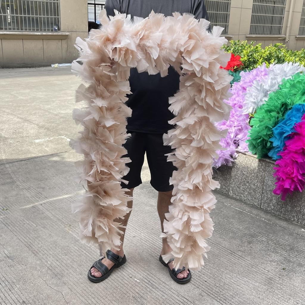 DIY 2 Yards Fluffy  Turkey Marabou Feathers Boa 200Grams White Feather for Crafts Wedding Party Christmas Decoration Plumes Shawl