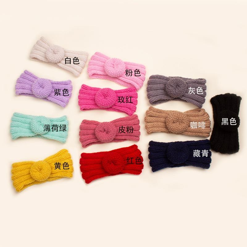 Autumn and Winter New Baby Wool Donut Hair Accessories, Children's Knitted Wool Headband, Baby Headband