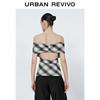 Women's Retro Contrast Plaid Halter Sleeveless T-Shirt