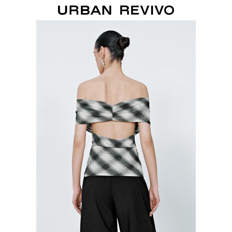 Women's Retro Contrast Plaid Halter Sleeveless T-Shirt