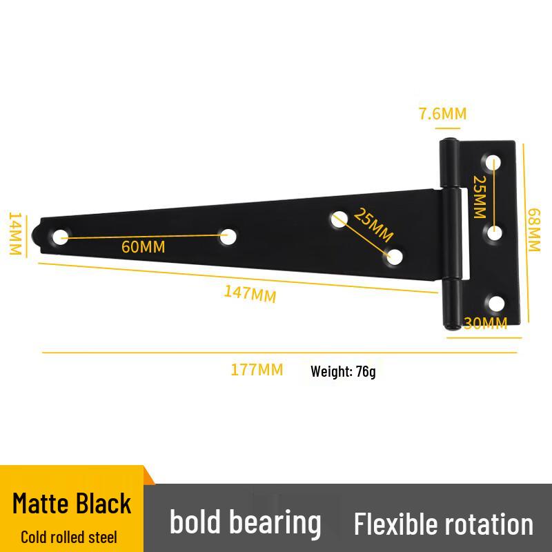 

Shengbai 6-inch Black T-Strap Barn Door Hinge 8-Pack