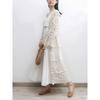 DIMANAF 2026 New Blue Cardigan Women Knitting Lace Long Vest Hollow Summer Style Basic Tops Tees Loose Clothing