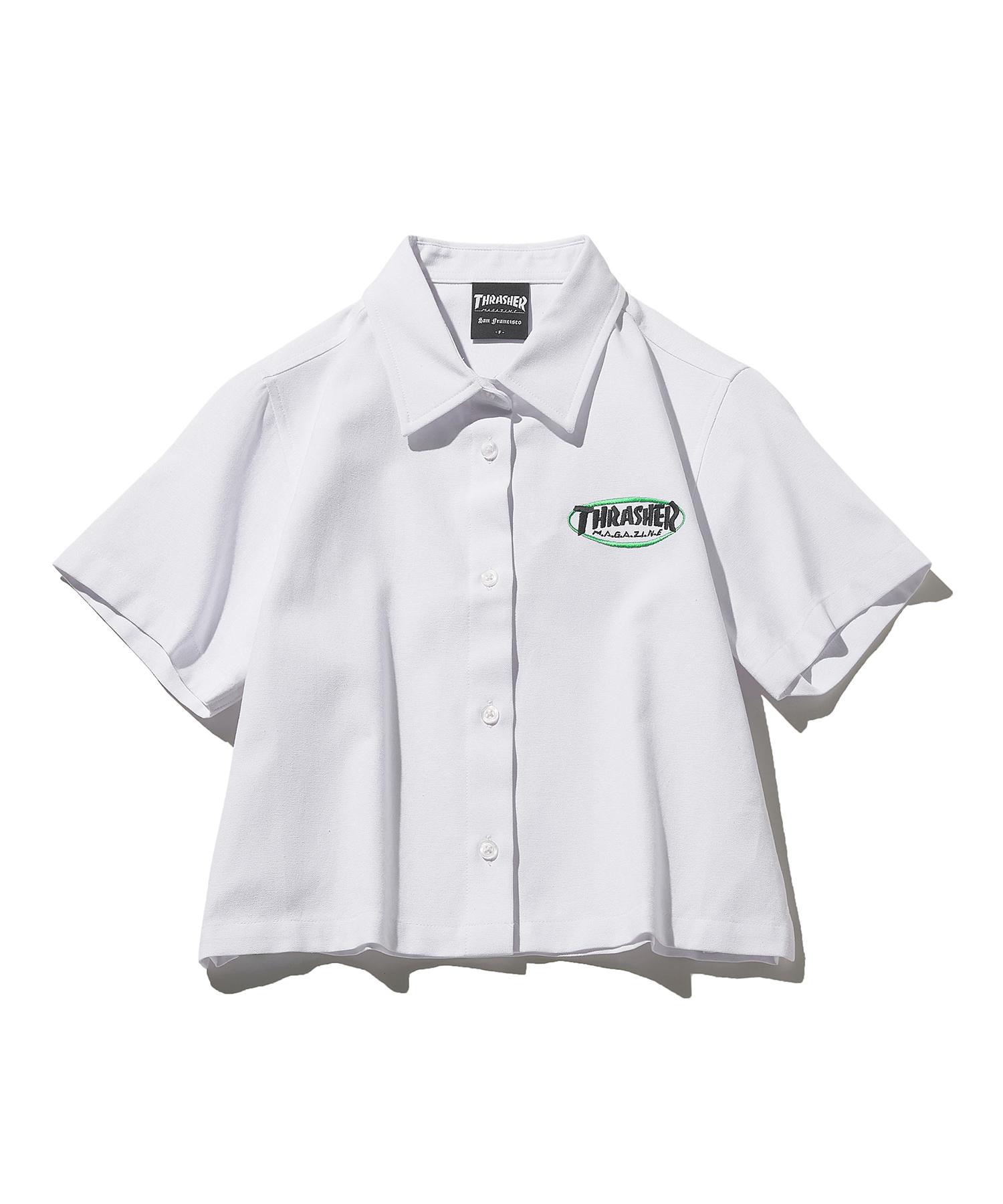 Treasure Women S Oxford Crop Half Shirt White Free