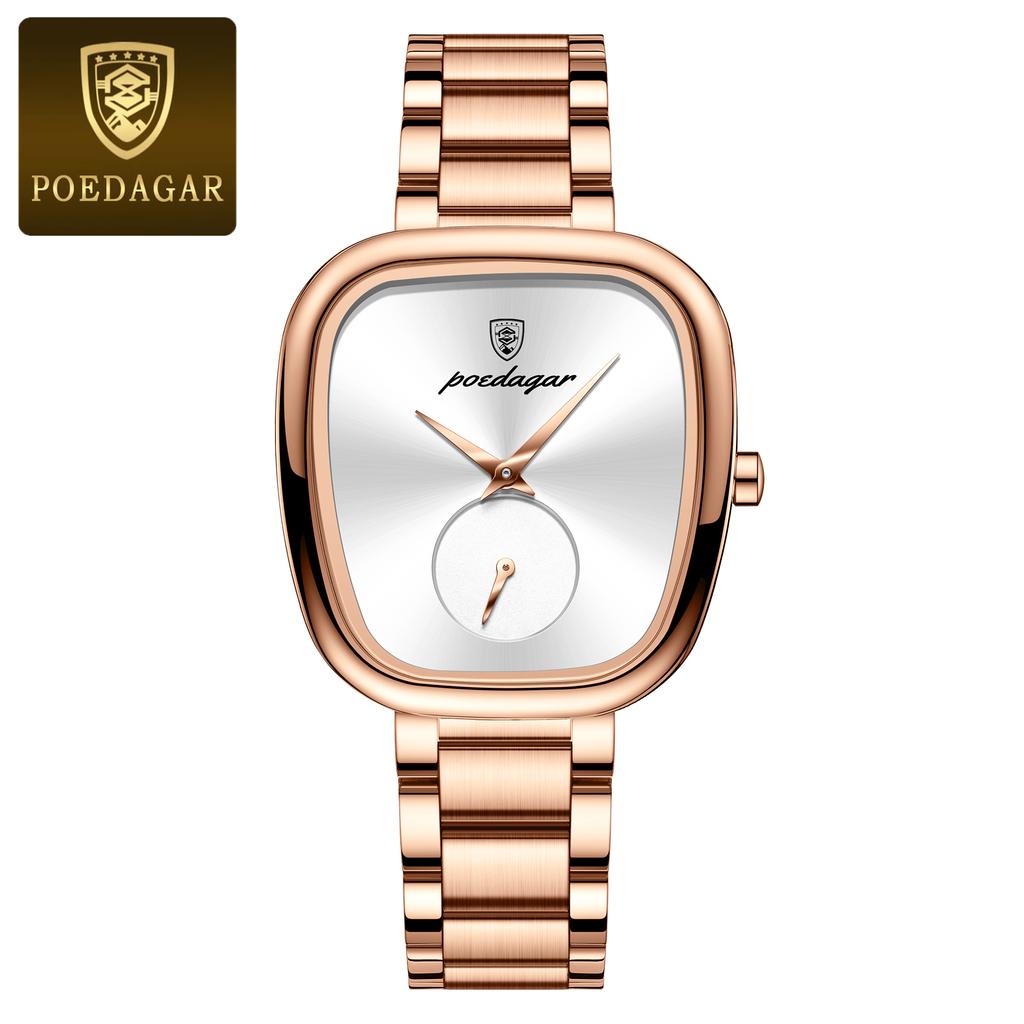 POEDAGAR Top Fashion Woman Wristwatch Waterproof Stainless Steel Quartz Ladies Watch Luxury Elegant Watches Female