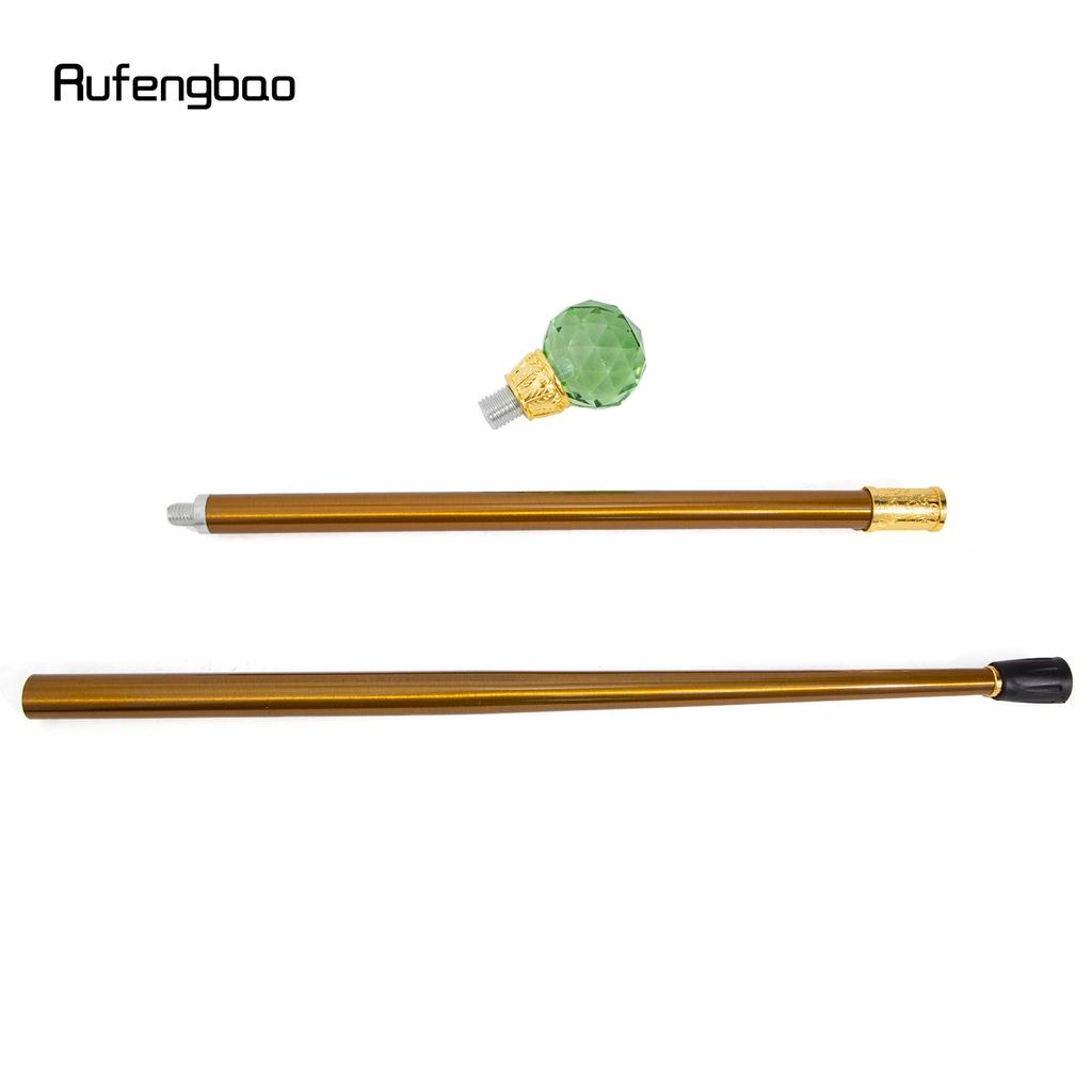 Green Glass Ball Golden Walking Cane Fashion Luxury Stick Cane Stage Cane Decorative Cosplay and Parties, for Cosplay & Party