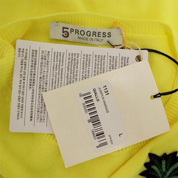 5PROGRESS made in Italy Wappen Long sleeve sweater L yellow knit Women Used