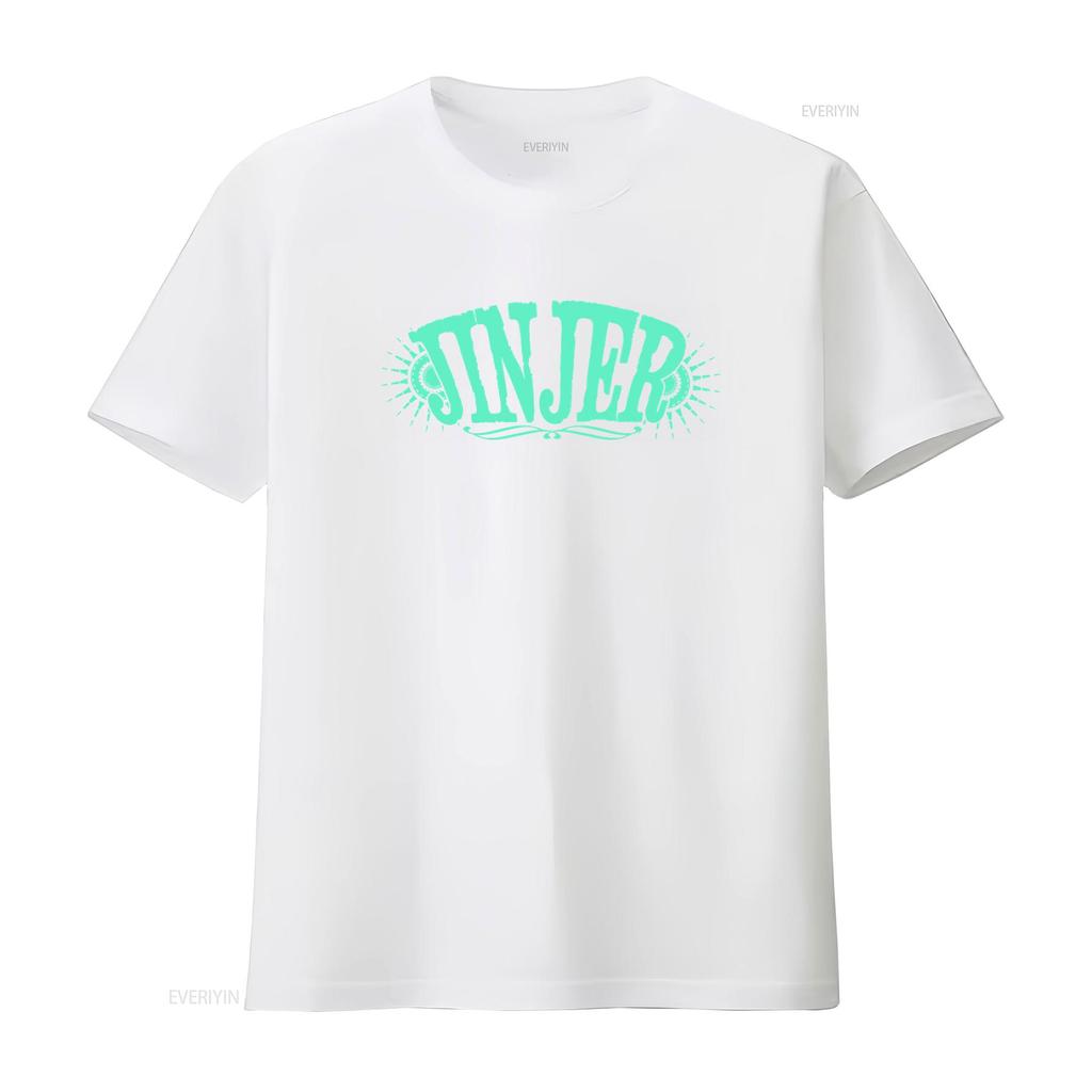 Jinjer Metalcore Band Logo Mens T Shirt Stylish Hip Hop for Adults vintage Washed Stretched designer clothes fashion
