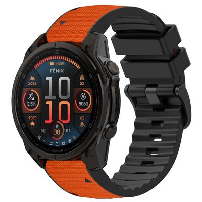 Nylon+Silicone 22mm 26mm Sports Watchband For Garmin Fenix 8 Pro E 7X 6 Tactix 8 Forerunner 970 Epix Gen2 G2 Quick Release Strap