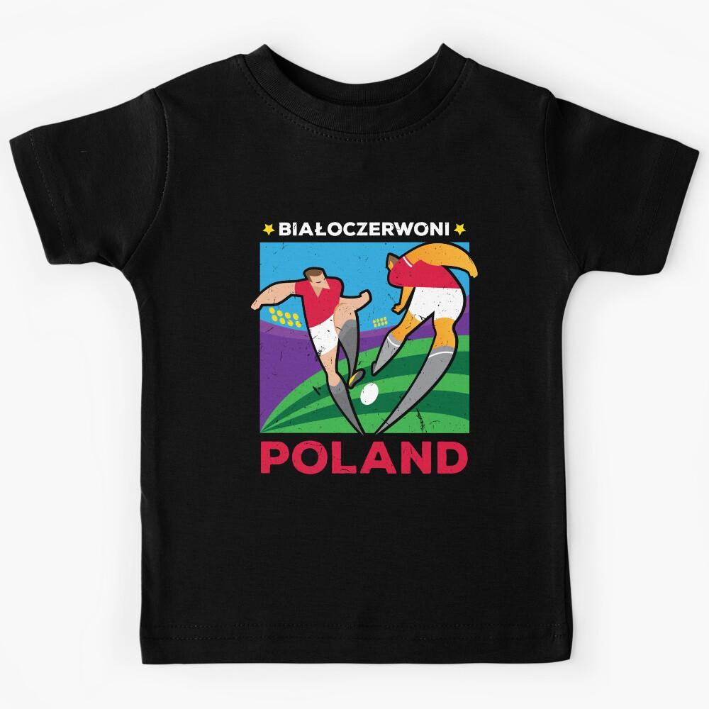 Classic Poland Poster World Soccer Cup 2018 Russia Polska Team Jersey Kids T-Shirt 140