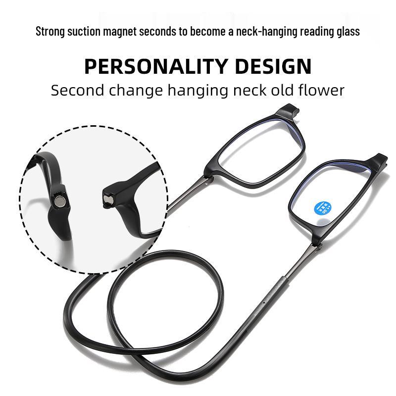 Magnetic Soft Tape Hanging Neck Reading Glasses for Men & Women - Portable & Secure
