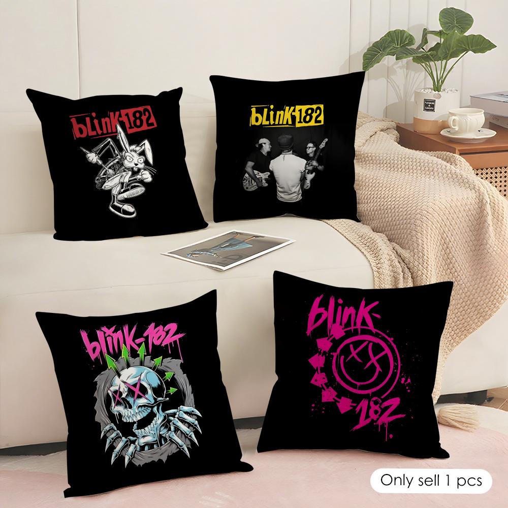 B-Blink 182 Cushion Cover Soft Short Plush Pillow Cover Smooth Cozy Texture Aesthetic Cushion Case Home Decor