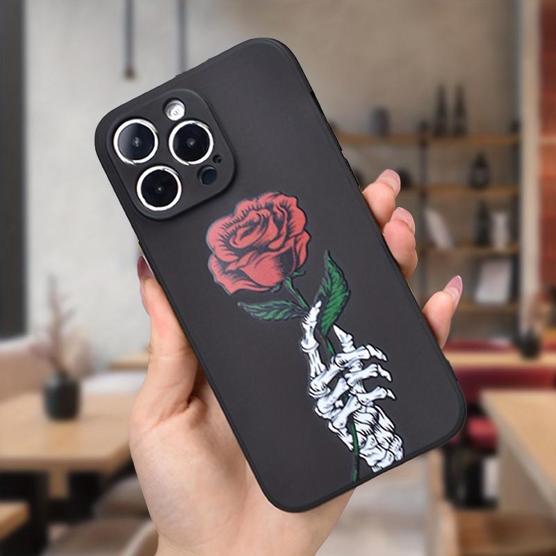 Skeleton Hand Rose Graphic Phone Case for iPhone 15 14 13 12 11 X XR Xs SE2 SE 8 7 Plus Pro Max Mini Silicone Back Cover