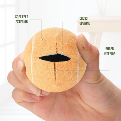 24 Pre-Cut Tennis Balls, Furniture Leg and Floor Protection for Chairs and Desks, Furniture Tennis Balls, Chair Feet, Long-Lasting Foot Covers (Beige)