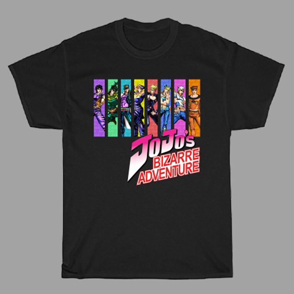 

Jojo#039;s Bizzare Adventure Anime Cartoon Men#039;s Black Size S to 3XL Unisex T-Shirt S