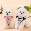 Lamb Velvet Pet Harness Leash Adjustable Vest Dog Walking Rope Pet Chest Strap Set  French Bulldog