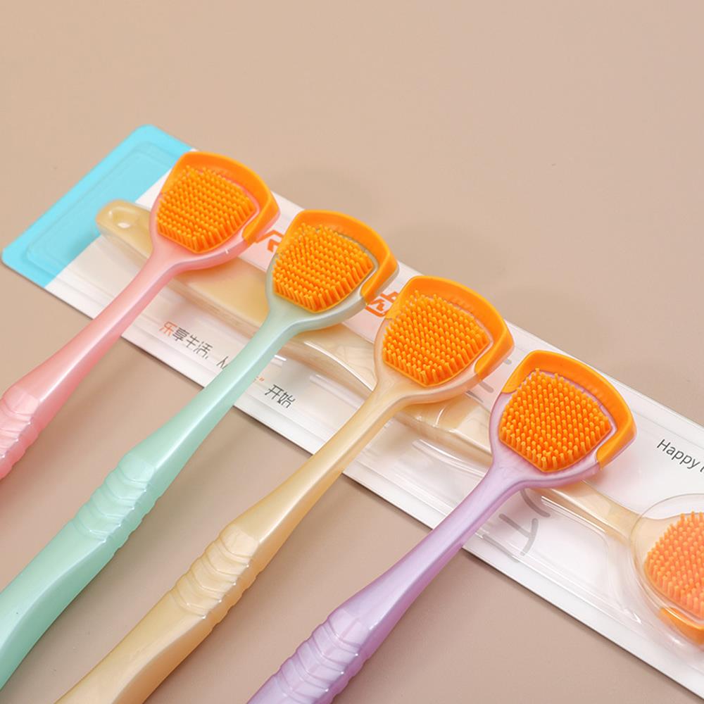 

Mouth Cleaning Brush Double-Sided Design Silicone Tongue Scraper Reusable Scraper For Tongue Cleaning Oral Hygiene Care Tools
