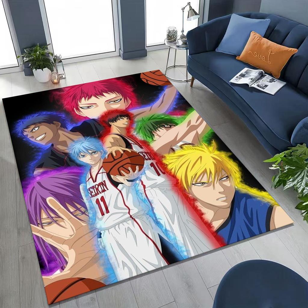 Anime Kuroko's Basketball Cartoon Art Carpet Rug for Bedroom Living Room Sofa Home Doormat Decor,Large Kid Non-slip Floor Mat