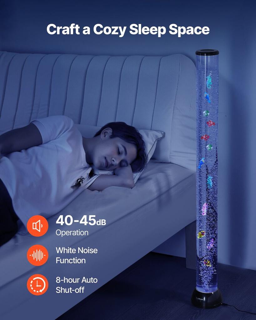 Blasensäulenlampe 16 Farben 120 cm Sensorisches Aquarium-Lampe zur Entlastung Beruhigend