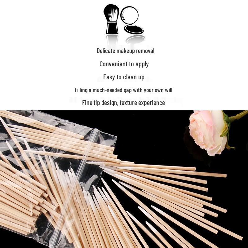 Pointed Tip Cotton Swabs for Semi-Permanent Makeup and Beauty Cleaning