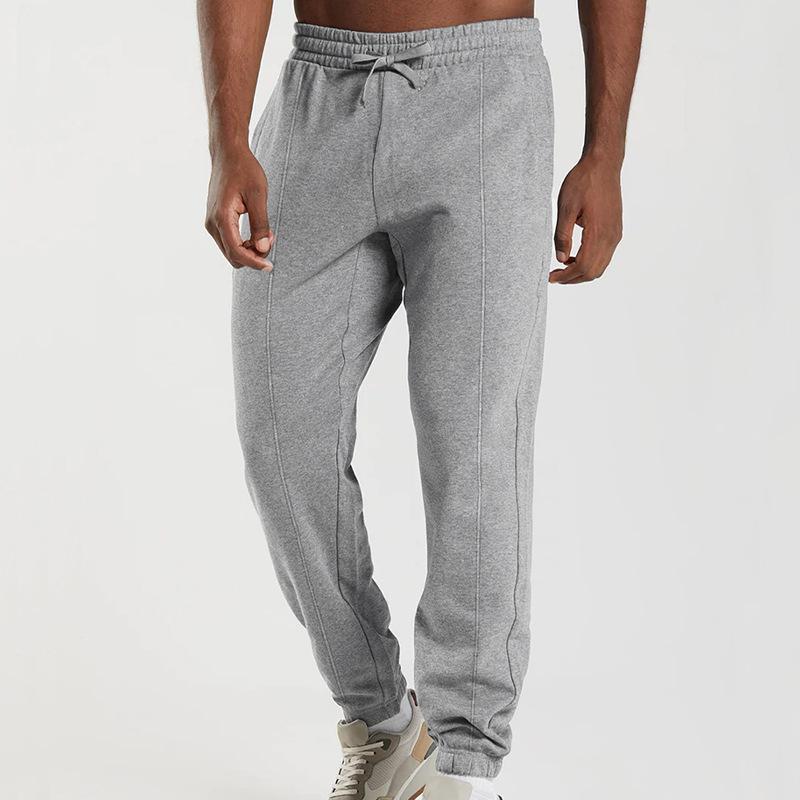 Spring/Summer Casual Sports Trousers Men's Relaxed-Fit Knitted Long Trousers with Cuffed Legs Simple and Versatile