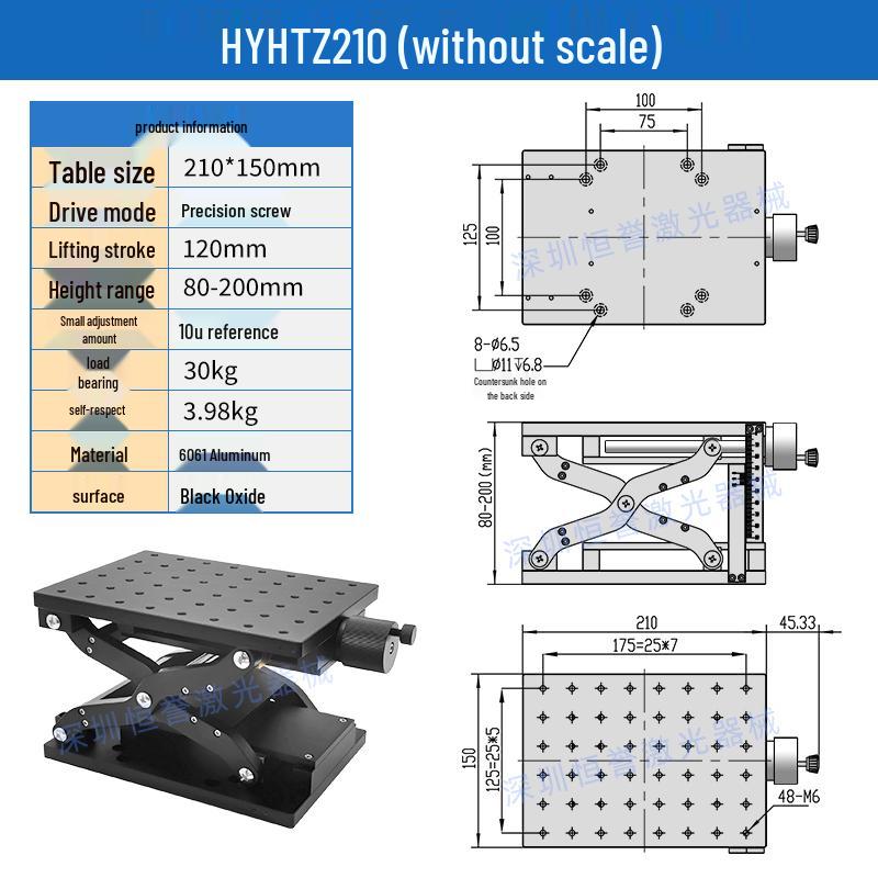 High-Precision Manual Lifting Platform Workbench for Laboratories - Free Shipping