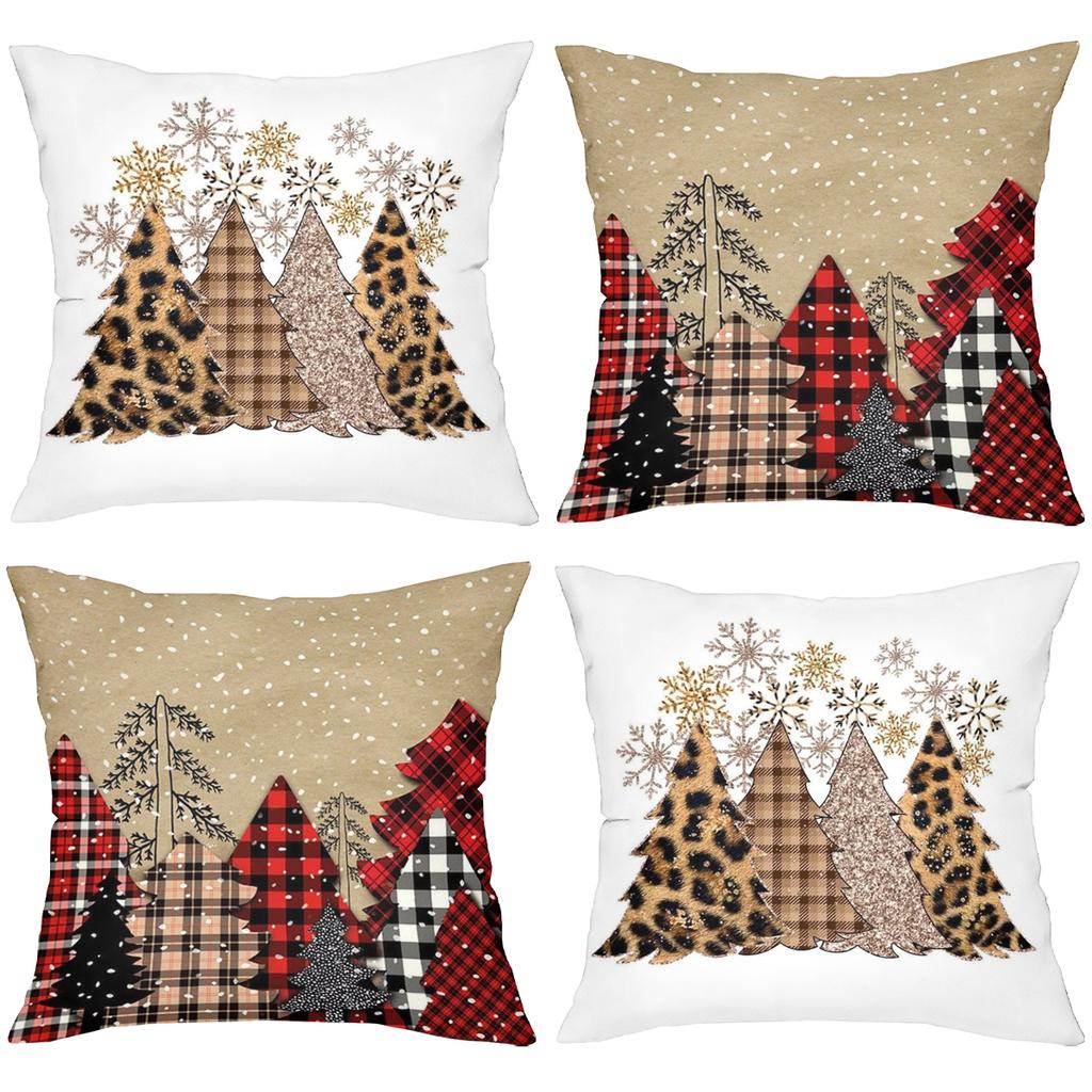 Kissen mit Weihnachtsmuster für Zuhause Polyester-Kissenbezug, dekorative Sofakissenhülle, Überwurfkissen für das Bett