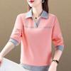 Lapel Long-sleeved Women's T-shirt In Autumn and Winter New Tops Large Size Women's Base Shirt