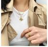 Trendy European & American Bamboo Joint Gold Necklace with 26 English Letters