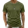 Men’s Short Sleeve Crew Neck T Shirt with Stitching Casual Lightweight Summer Top for Everyday Wear