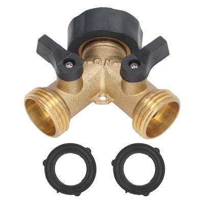 2-Wege-Kugelhahn Langlebiger Messing-Kunststoff-Ventilschalter 3/4-Zoll Gewinde Messing-Schlauchverteiler für Garten